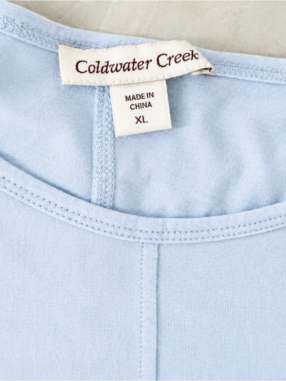 Coldwater Creek Light Blue Soft Knit Short Sleeve Top – Women’s XL - Picture 4 of 4